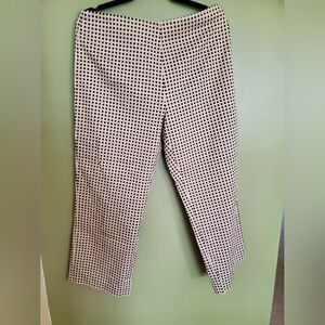 Brown and White Checkered Capris Pants. New Never Worn